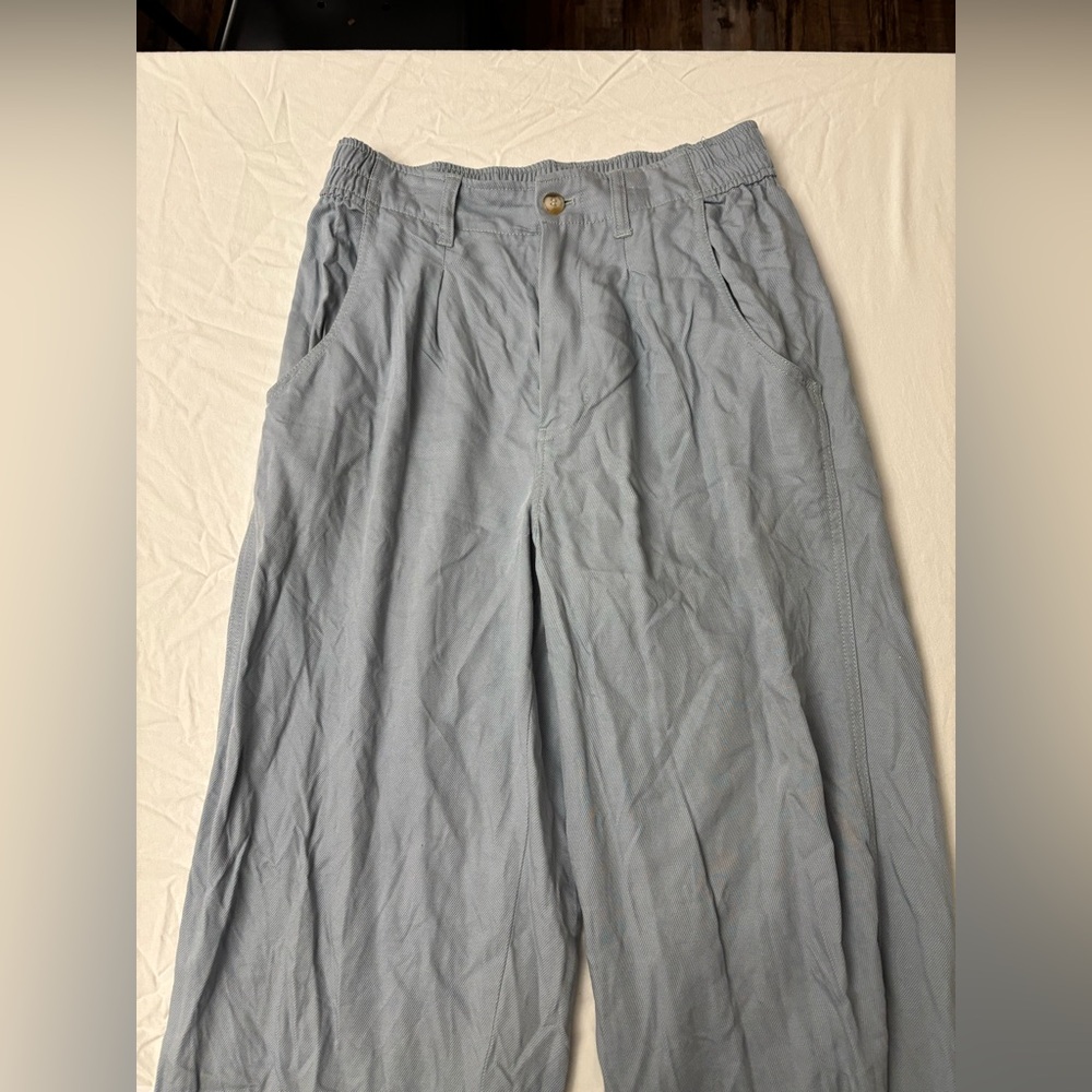 Madewell The Neale Slate Blue Pleated Trousers